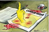 Cartoon following attack on Charlie Hebdo offices