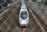 Chinese high-speed train pulls into station