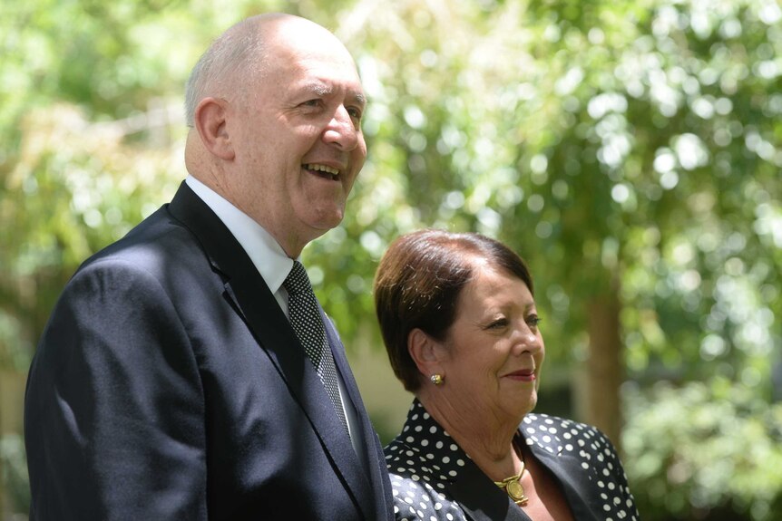 General Peter Cosgrove poses with his wife Lynne after he was named Australia's 26th governor-general.