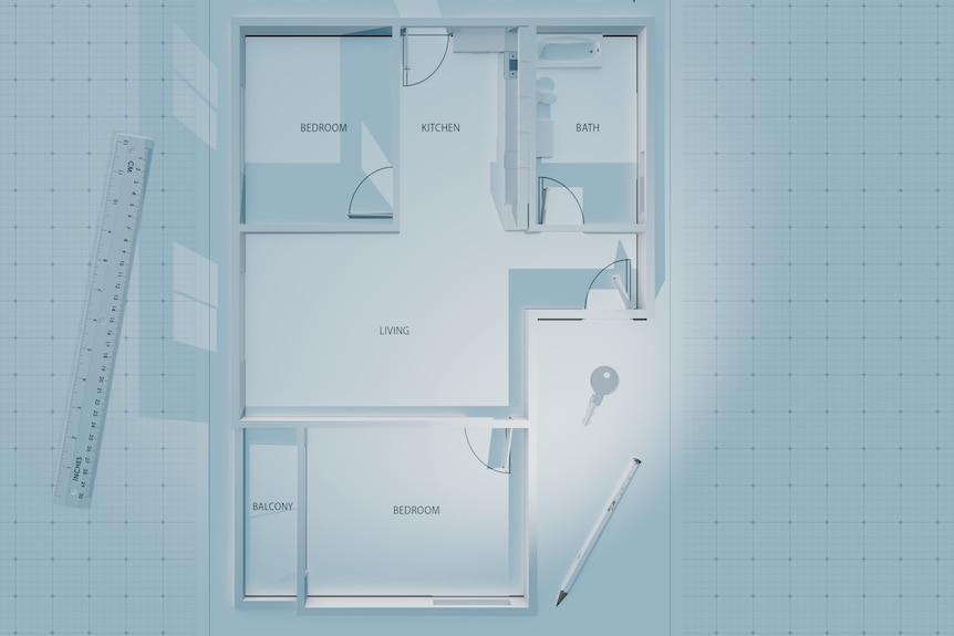 floor plan of a two bed apartment