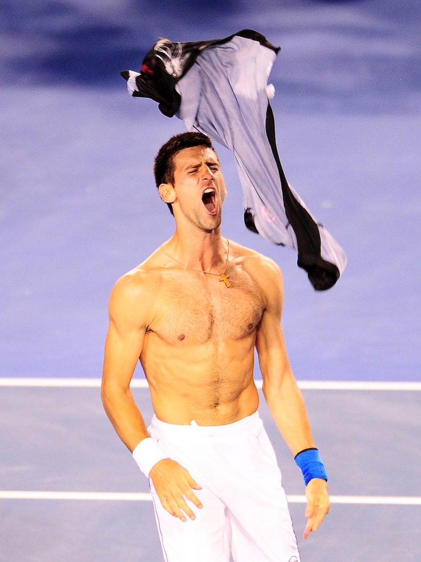 Djokovic throws shirt after winning Open