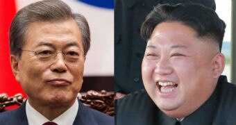 Kim Jong-un and Moon Jae-in.