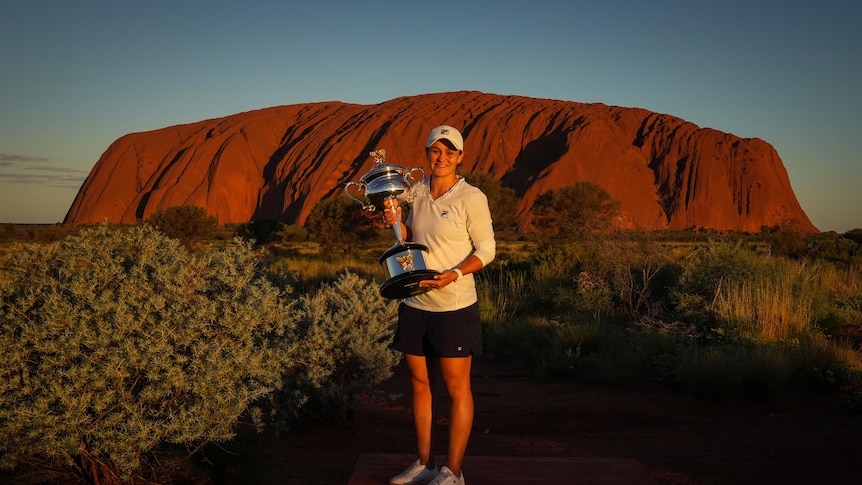 World number one Ash Barty visits the Northern Territory in a whirlwind visit.