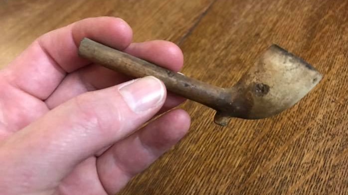 The clay pipe found in the roof of Glen Derwent