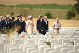 Belgium's King Philippe and Britain's Prince Charles lead other dignitaries at a ceremony commemorating Passchendaele.