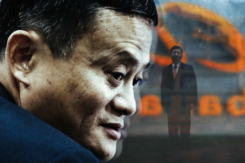 Jack Ma and Xi Jinping in a graphic