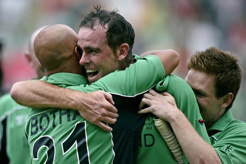 Ireland captain Trent Johnston celebrates World Cup win over Pakistan