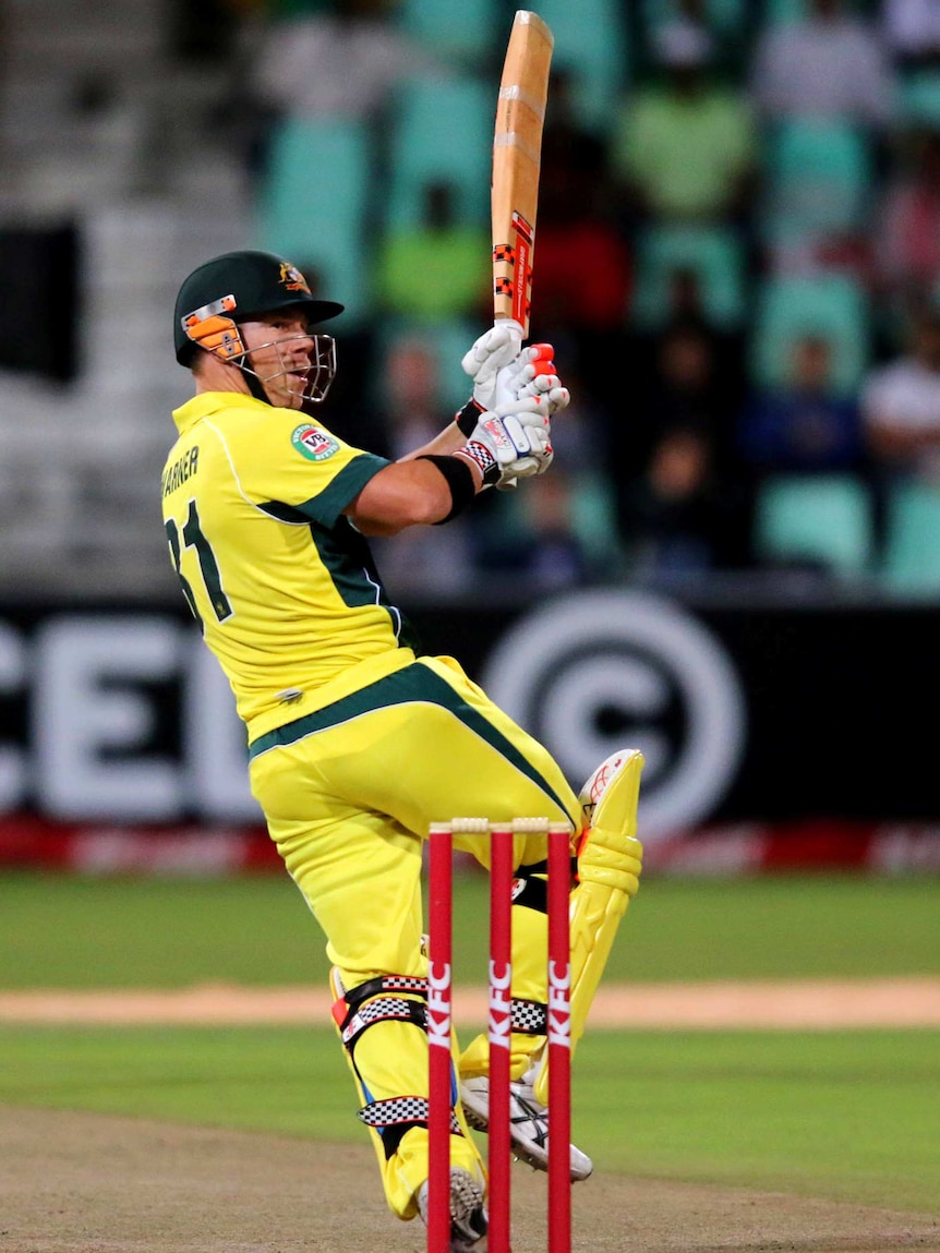 David Warner bats in T20 against South Africa