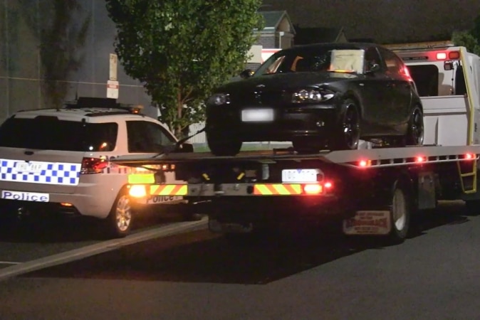 Police seize the BMW car believed to be involved in a hit-and-run in Coburg.