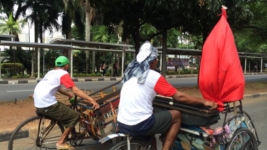 Pedal cabs in Jakarta