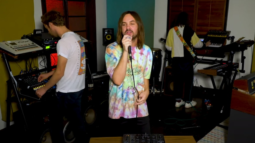 Tame Impala performing NPR's Tiny (home) Desk Concert