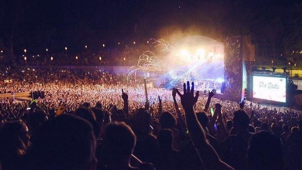 Falls Festival crowd at concert generic image.