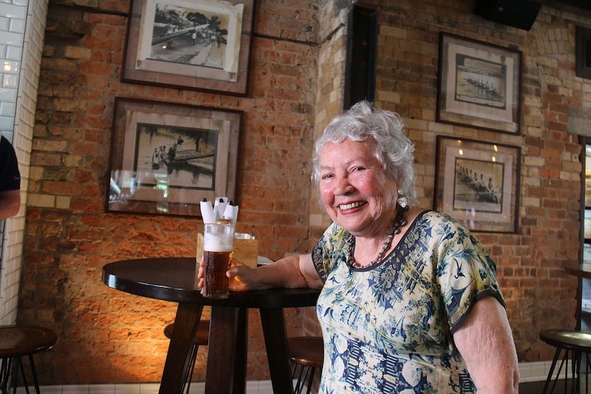 Merle Thornton at the Regatta Hotel at Toowong in Brisbane