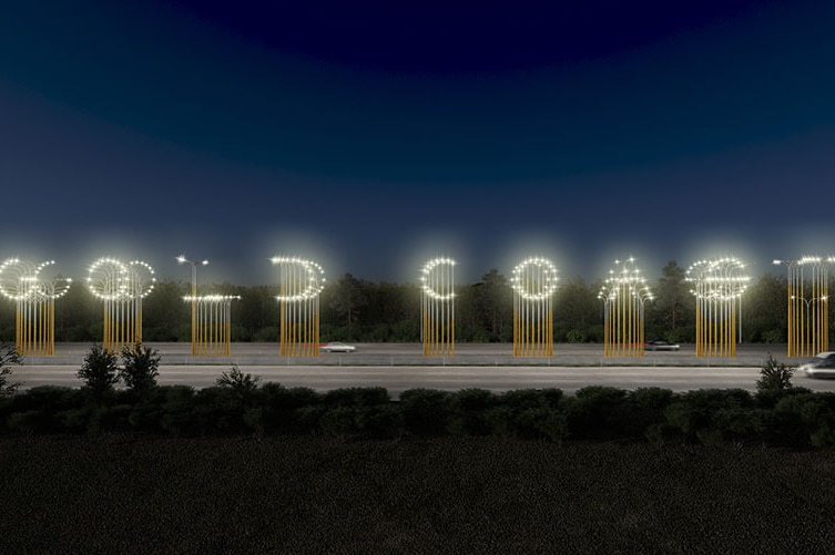 An artist's impression of a Gold Coast light installation.