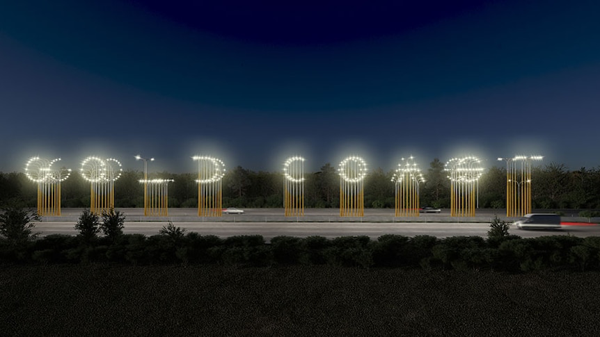 An artist's impression of a Gold Coast light installation.