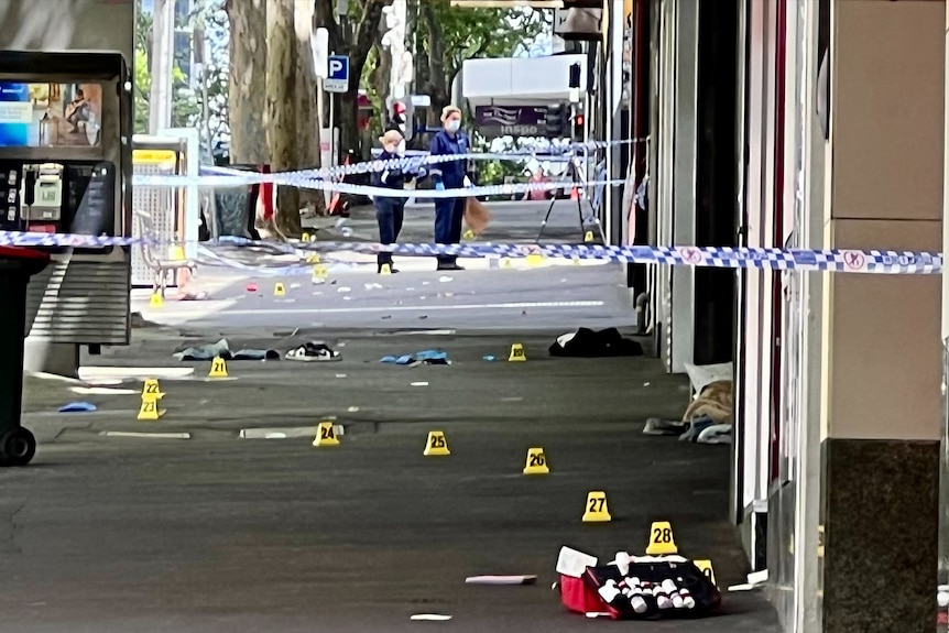 A crime scene on a city street