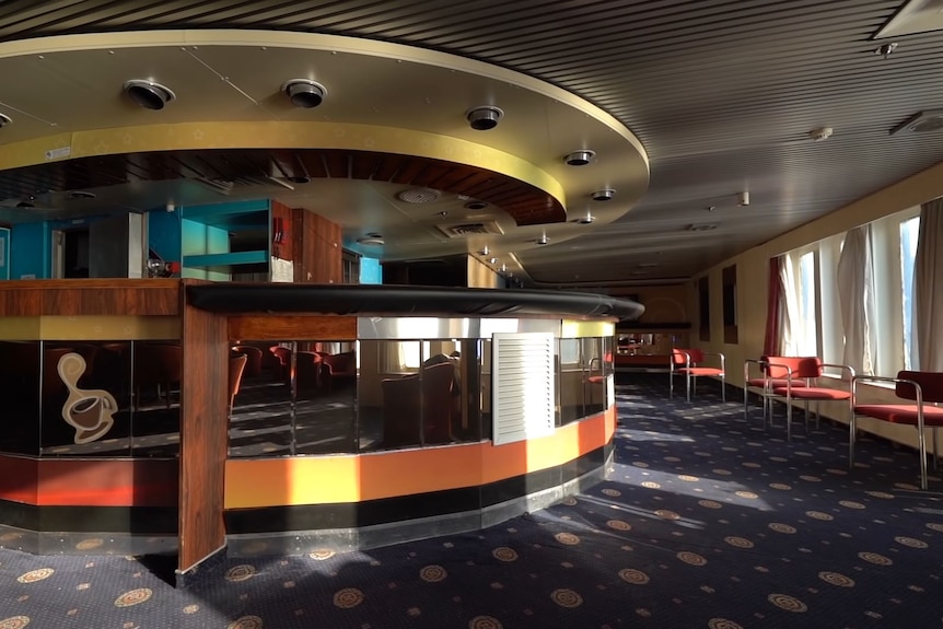 Interior of what used to be the Abel Tasman ferry.