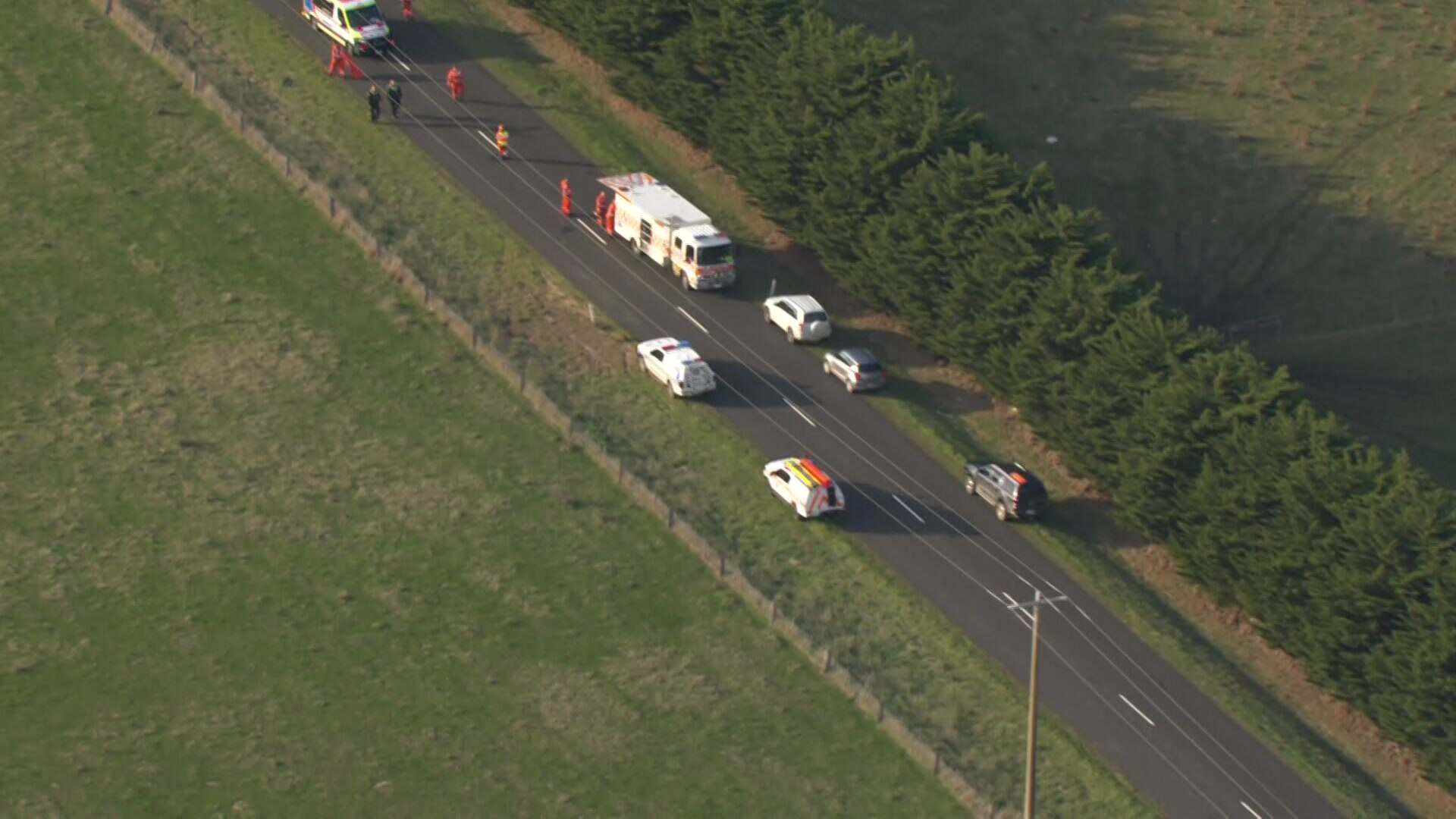 Aerial view of the crash site.