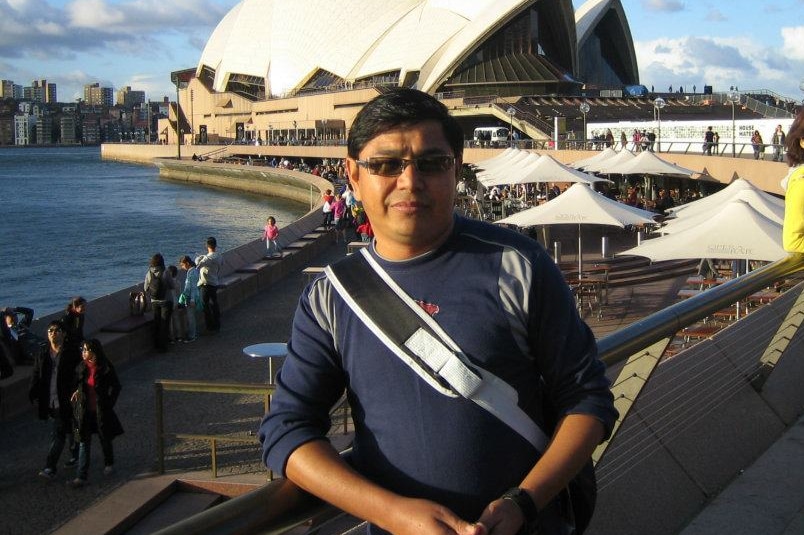 Ahmad Ali Jafari, photographed outside the Sydney Opera House