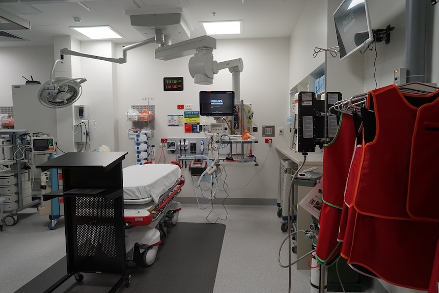 An emergency department bed at Palmerston Regional Hospital