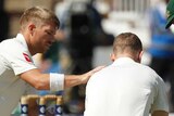 Warner attends to Rogers at Lord's