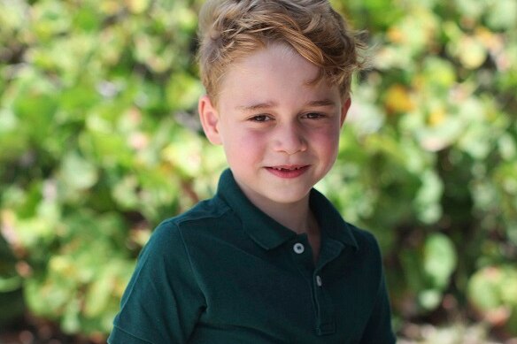 Britain's Prince George poses for a photo taken by his mother, Kate, the Duchess of Cambridge.
