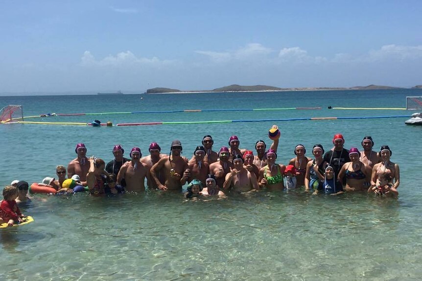 Karratha's water polo club celebrate the match