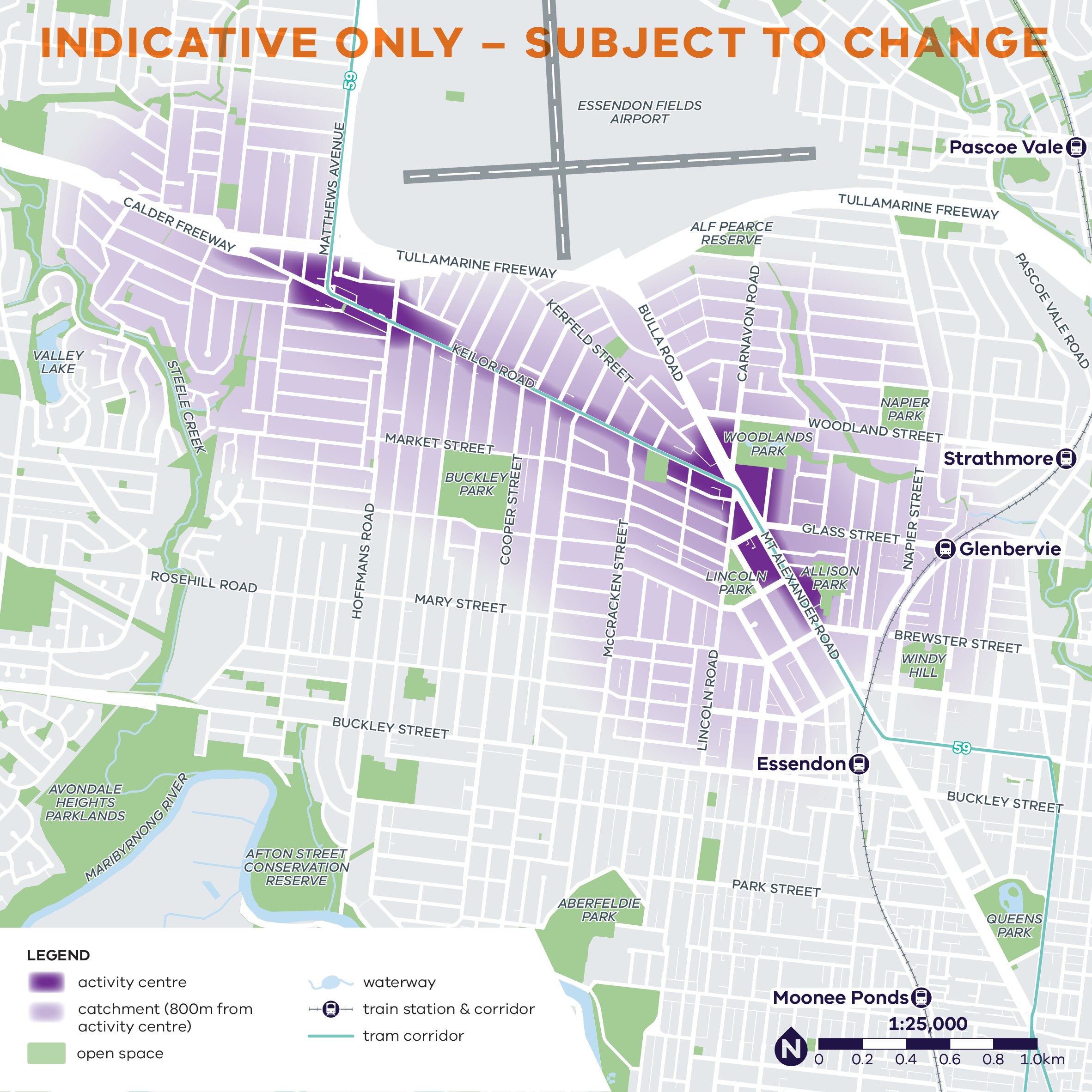 A map showing both Niddrie and North Essendon shaded in.