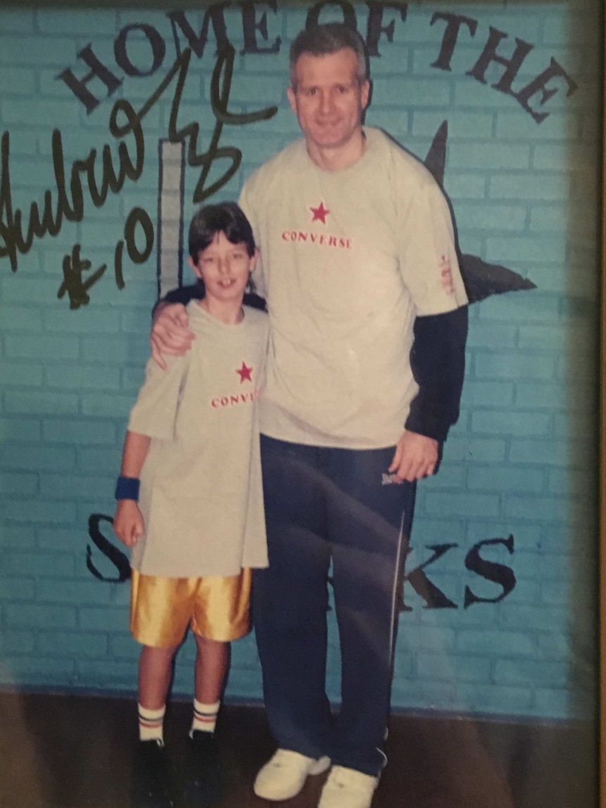 Young Craig Moller with Andrew Gaze