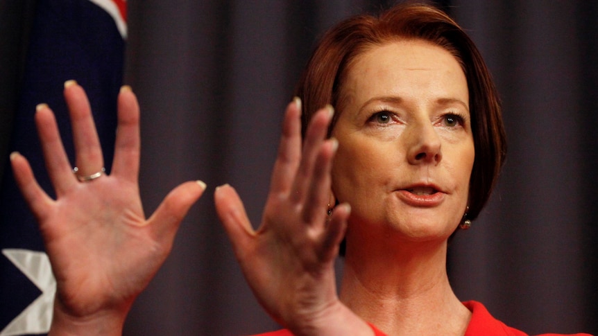 Prime Minister Julia Gillard speaks to the media during a press conference at Parliament House.