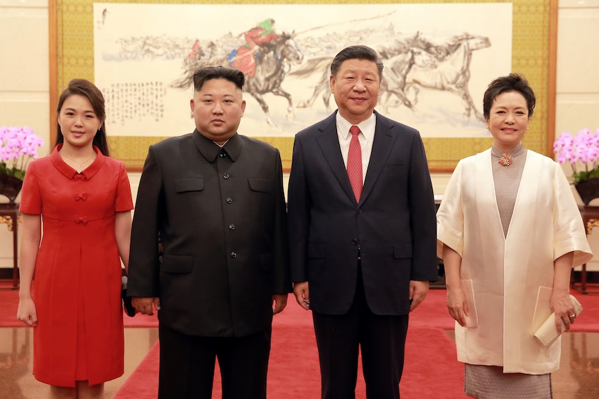 Xi Jinping, Bing Liyuan, Kim Jong Un, Ri Sol Ju