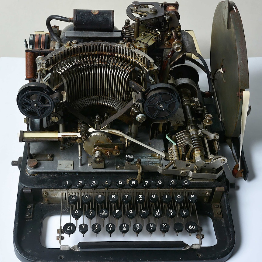 A handout photograph of the teleprinter.