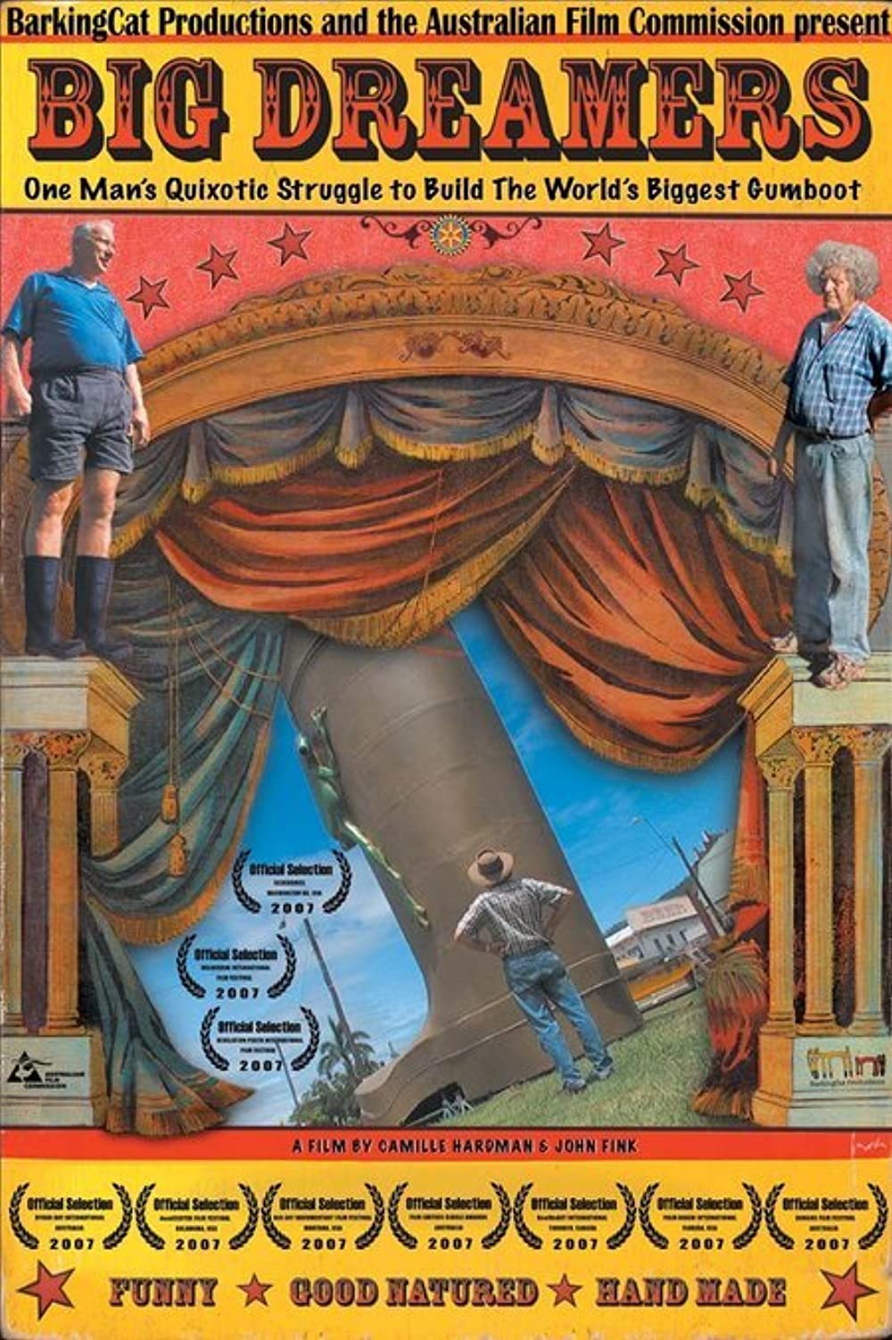 The colourful carnivalesque film poster for the Big Dreamers documentary