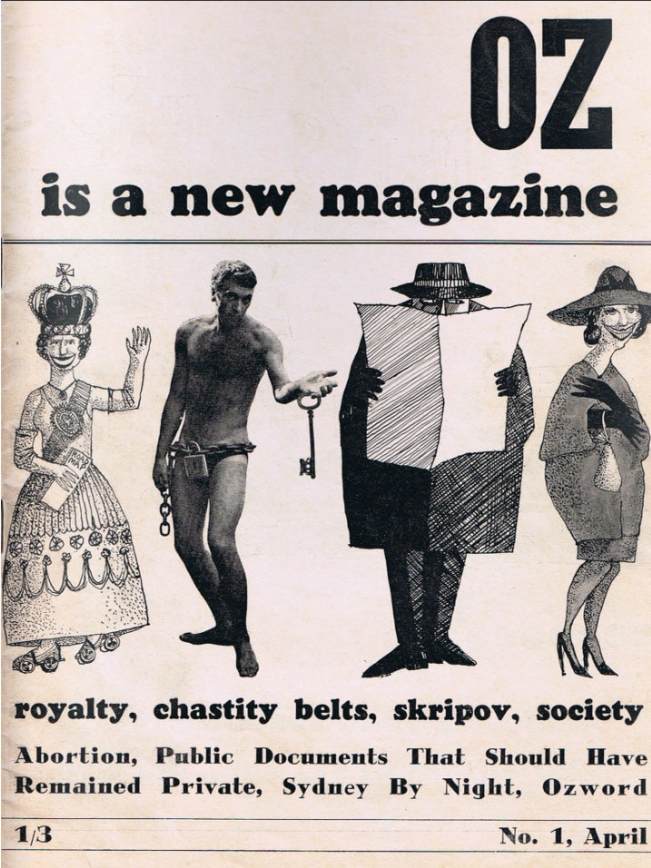 The front cover of the first issue of Oz magazine published in Sydney, April 1963.