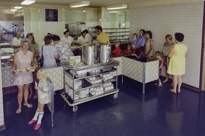 The canteen at Noalimba Reception Centre, April 1974.