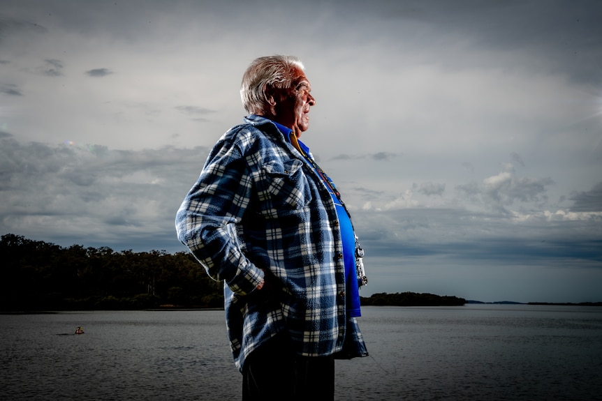 Karuah elder Hector Saunders looks into the distance.