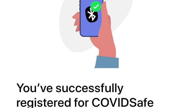 A screenshot of the COVIDSafe app on iPhone.