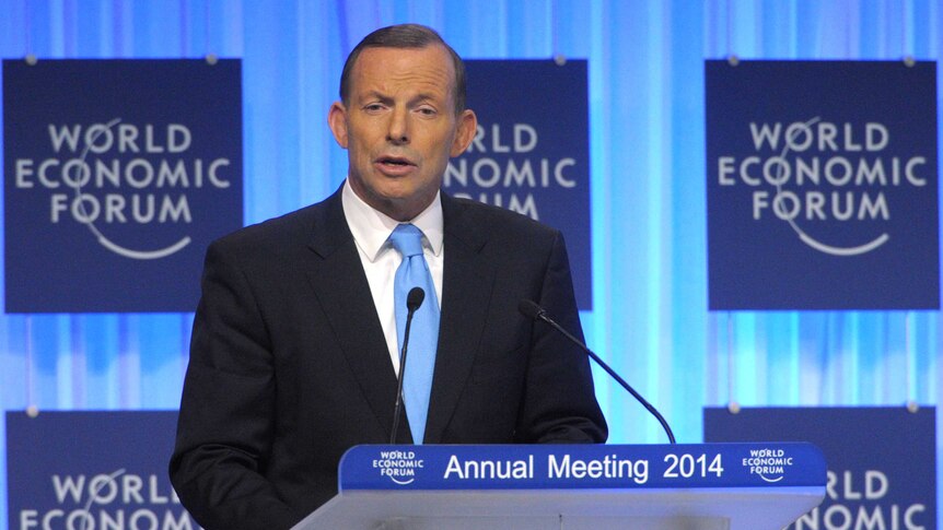 Tony Abbott addresses the World Economic Forum in Davos