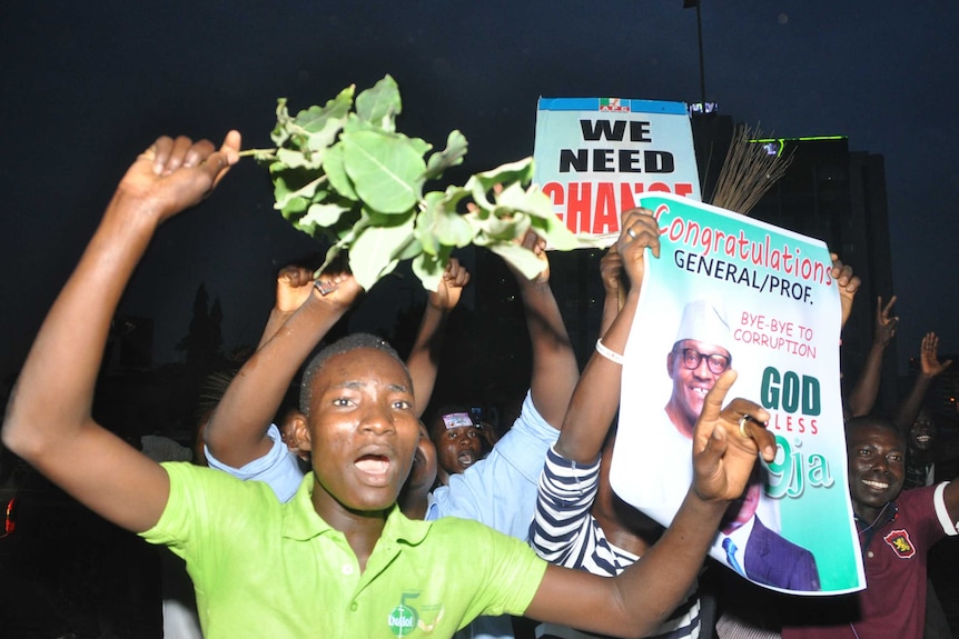 Nigerians celebrate Muhammadu Buhari's election