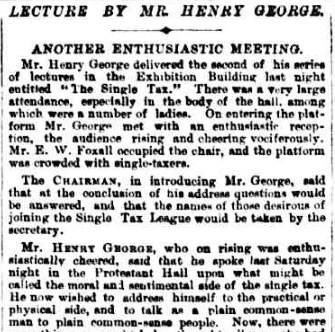 Henry George Sydney Morning Herald 1890