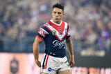 Cooper Cronk on the field for the Roosters in the NRL grand final.