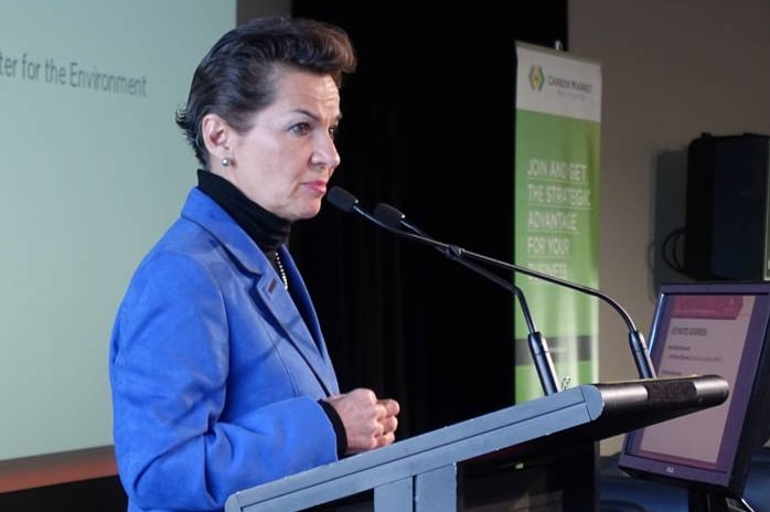 UN Climate change negotiator Christiana Figueres speaking in Melbourne in May.