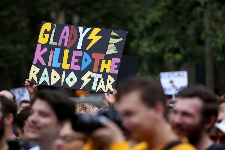 The sign reads: Gladys killed the radio star