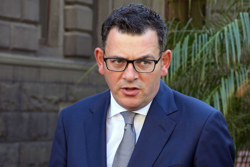 Victorian Premier Daniel Andrews speaks to the media in Melbourne.