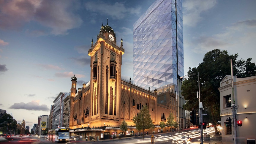 An artist's impression of the development of the Forum Theatre in Melbourne.