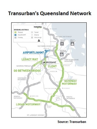 A map showing Transurban's network.
