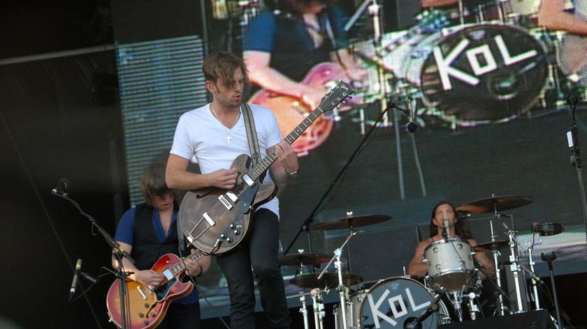 Kings of Leon perform on stage