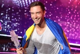 Mans Zelmerlow celebrates Eurovision win