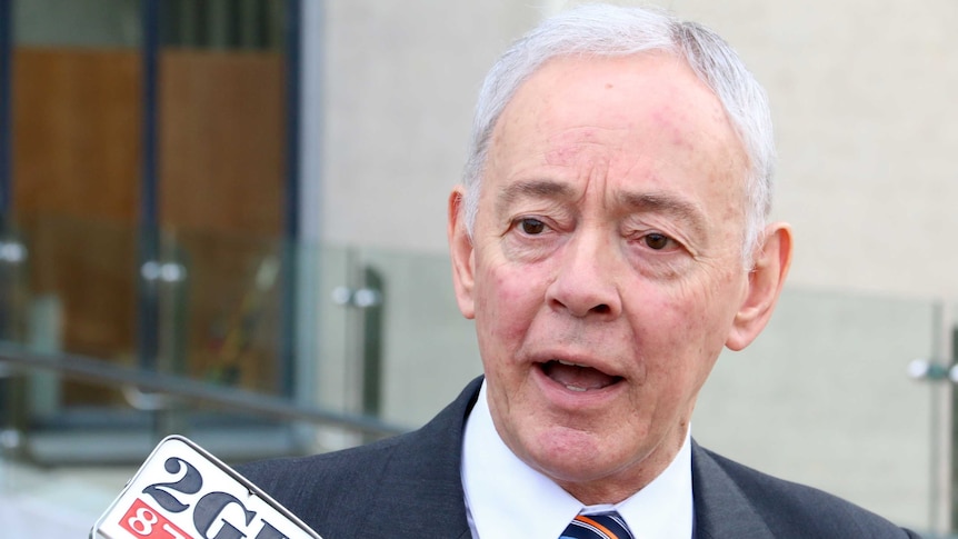 Family First Senator Bob Day outside the High Court.