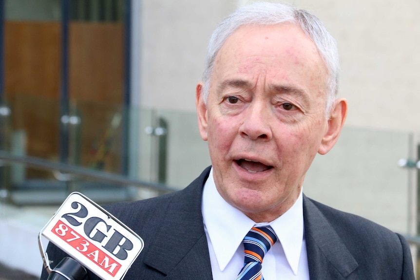 Family First Senator Bob Day outside the High Court.